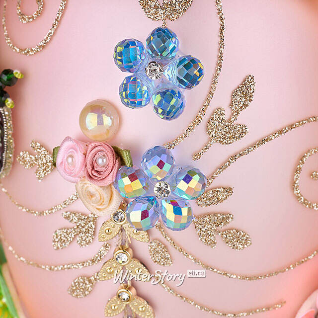 Коллекционная стеклянная елочная игрушка Яйцо - Butterfly Garden 18 см Mark Roberts