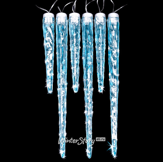 Гирлянда для дома Тающие Сосульки Каскад 10 шт, 100 синих LED ламп, прозрачный ПВХ, 1.8 м, IP20 Snowhouse