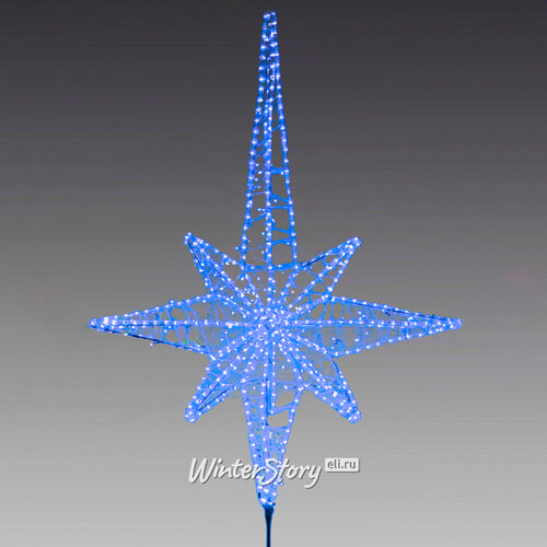 Световая макушка Рождественская Звезда 50 см синяя МанузинЪ