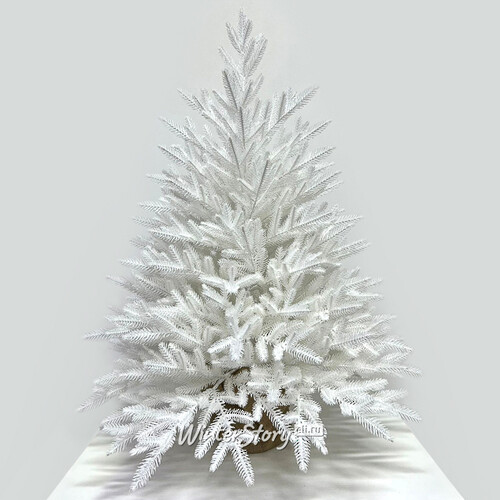 Настольная белая елка в мешочке Александрийская 90 см, ЛИТАЯ 100% Max Christmas