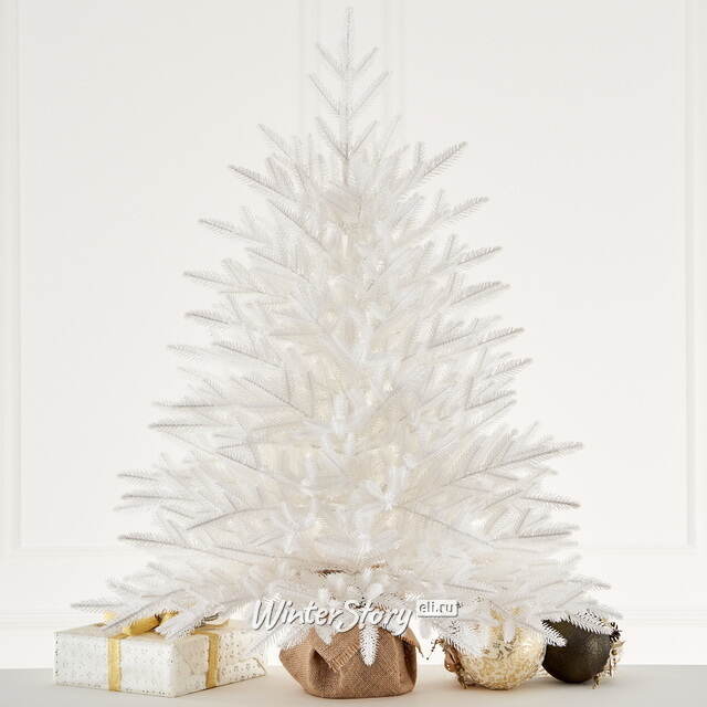 Настольная белая елка в мешочке Александрийская 90 см, ЛИТАЯ 100% Max Christmas