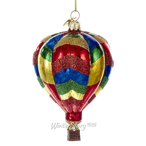 Стеклянная елочная игрушка Воздушный шар Бланшар 9 см, подвеска Kurts Adler
