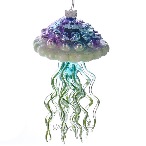Стеклянная елочная игрушка Медуза Марион - Фарерские острова 15 см, подвеска Kurts Adler