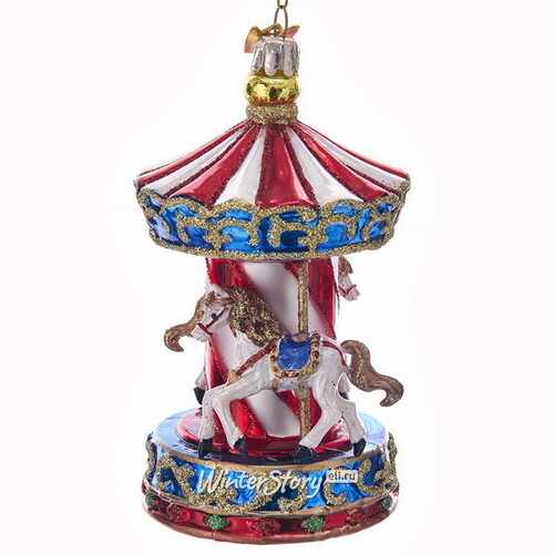 Стеклянная елочная игрушка Лошадь - Circus Carousel 12 см, подвеска Kurts Adler