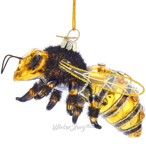Стеклянная елочная игрушка Пчёлка Миэль - Корсиканская путешественница 10 см, подвеска Kurts Adler