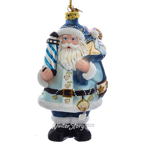 Стеклянная елочная игрушка Санта - Смотритель Маяка 13 см, подвеска Kurts Adler
