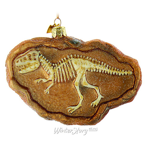 Стеклянная елочная игрушка Мечты Палеонтолога - Тираннозавр 12 см, подвеска Kurts Adler