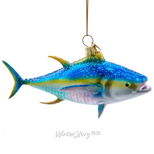 Стеклянная елочная игрушка Рыба - King Tuna 15 см, подвеска Kurts Adler