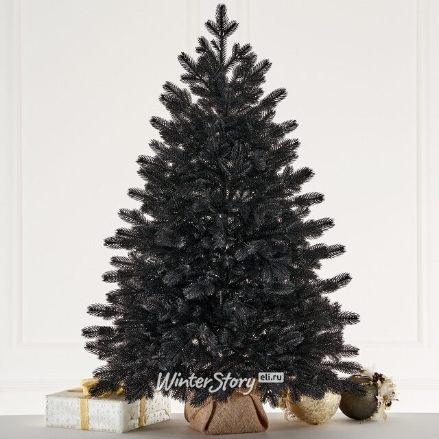 Настольная елка в мешочке Черная 70 см, ЛИТАЯ 100% Max Christmas