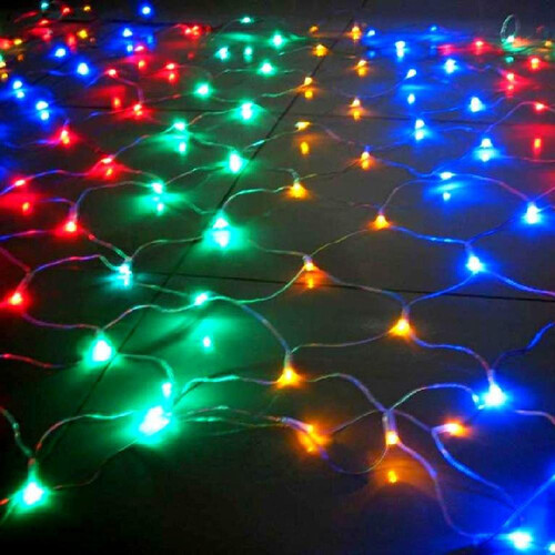 Гирлянда Сетка 1.5*1 м, 144 разноцветных LED ламп, прозрачный ПВХ, соединяемая, IP44 Snowhouse