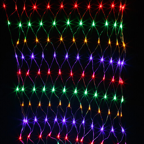 Гирлянда Сетка 1.5*1 м, 144 разноцветных LED ламп, прозрачный ПВХ, соединяемая, IP44 Snowhouse
