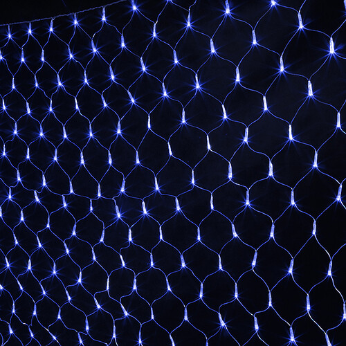Гирлянда Сетка 2*1.5 м, 300 синих LED ламп, прозрачный ПВХ, уличная, соединяемая, IP44 Snowhouse