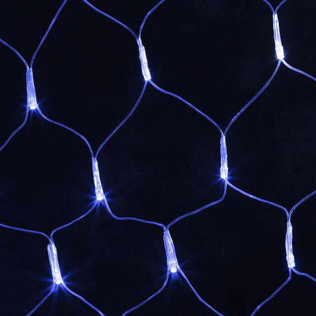 Гирлянда Сетка 2*1.5 м, 300 синих LED ламп, прозрачный ПВХ, уличная, соединяемая, IP44 Snowhouse (Сноухаус)