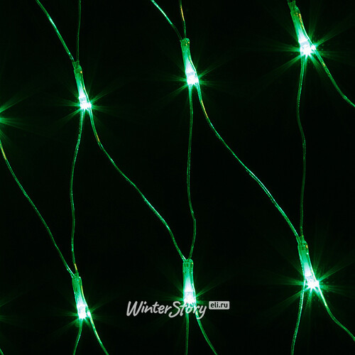 Гирлянда Сетка 2*1.5 м, 300 зеленых LED ламп, прозрачный ПВХ, уличная, соединяемая, IP44 Snowhouse