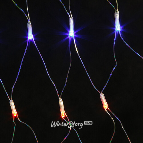 Гирлянда Сетка 2*1.5 м, 300 разноцветных LED ламп, прозрачный ПВХ, уличная, соединяемая Snowhouse