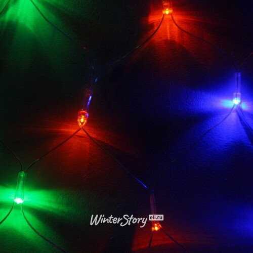 Гирлянда Сетка 2*1.5 м, 300 разноцветных LED ламп, прозрачный ПВХ, уличная, контроллер, IP44 Snowhouse
