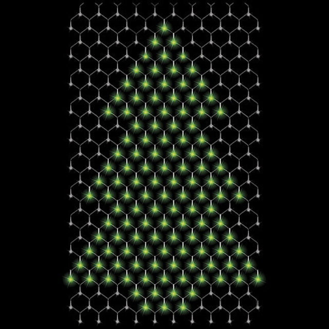 Гирлянда сетка Елочка 2.2*1.65 м, 360 зеленых/белых LED ламп, прозрачный ПВХ, IP20 Snowhouse