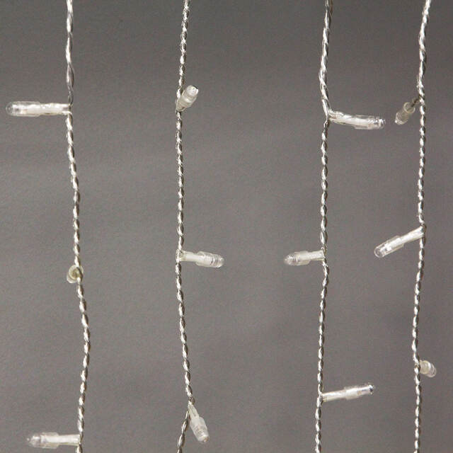 Светодиодный занавес 2.5*1.3 м, 625 зеленых LED ламп, прозрачный ПВХ, соединяемый, IP44 Snowhouse