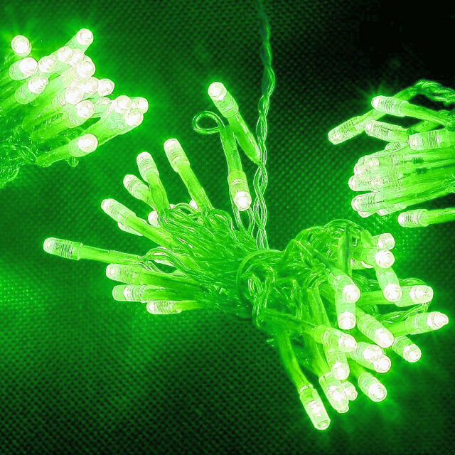 Светодиодный занавес 2.5*1.3 м, 625 зеленых LED ламп, прозрачный ПВХ, соединяемый, IP44 Snowhouse