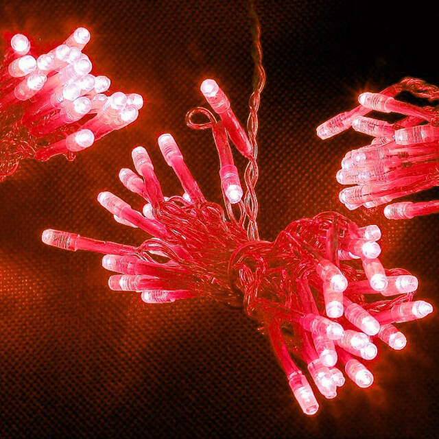 Светодиодный занавес 2.5*3 м, 925 красных LED ламп, прозрачный ПВХ, соединяемый, IP44 Snowhouse