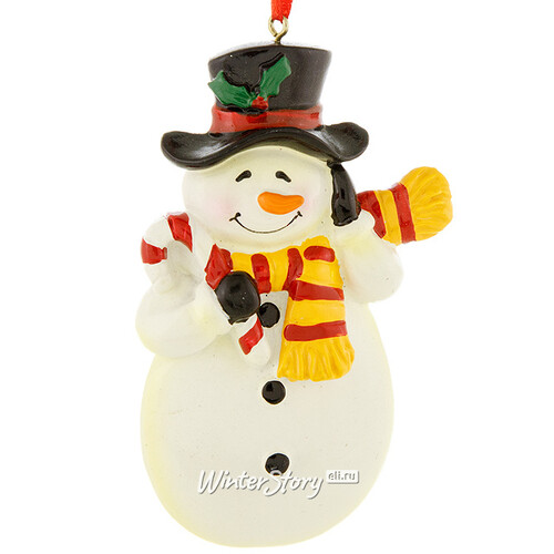 Елочная игрушка Снеговик с Карамельной Тростью 10 см, подвеска Forest Market