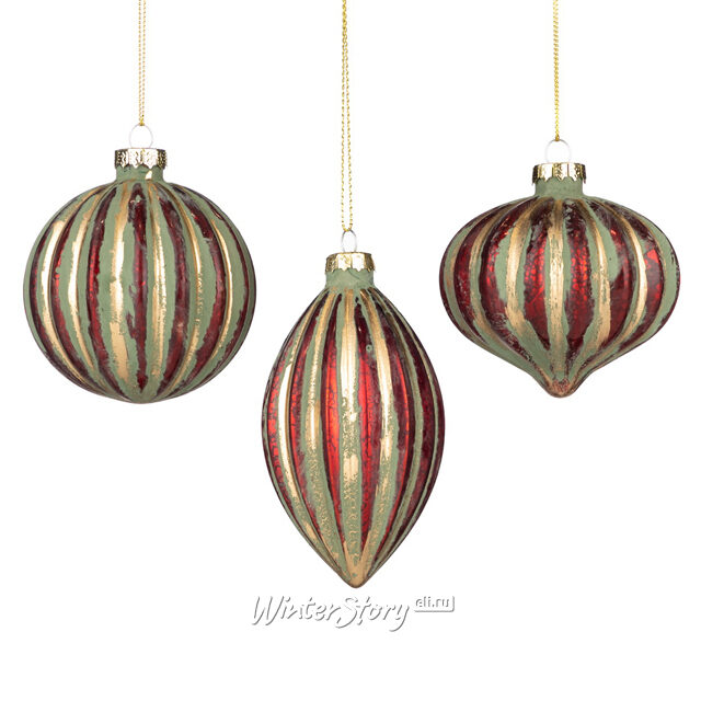 Набор стеклянных елочных игрушек Brilocci Tehuelches 8 см, 12 шт, подвеска Goodwill