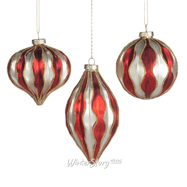 Набор стеклянных елочных игрушек Contende Morretes 8-9 см, 12 шт Goodwill