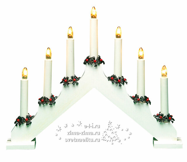 Светильник-горка Адам 37*32 см белый, 7 электрических свечей Star Trading