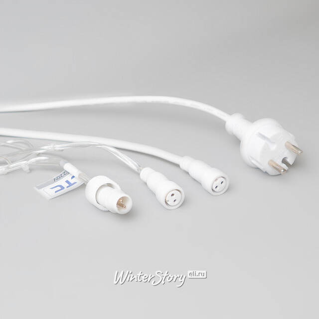 Гирлянда штора Quality Light 2*2 м, 400 желтых LED, прозрачный ПВХ, соединяемая, IP54 BEAUTY LED