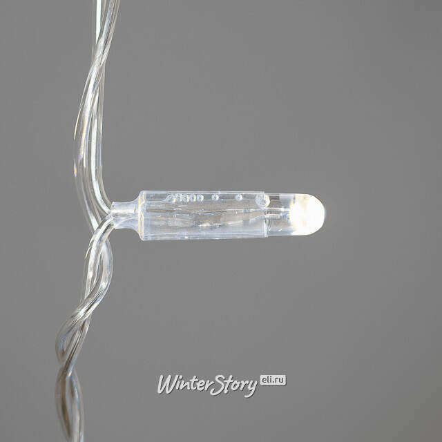 Светодиодный занавес Quality Light Cap 1*6 м, 600 холодных белых LED ламп, прозрачный ПВХ, соединяемый, IP65 BEAUTY LED