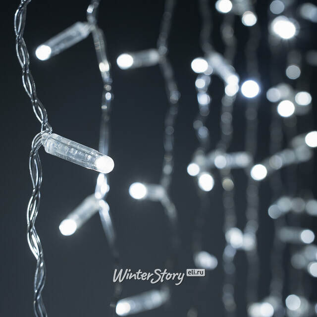 Светодиодный занавес Quality Light Cap 1*6 м, 600 холодных белых LED ламп, прозрачный ПВХ, соединяемый, IP65 BEAUTY LED