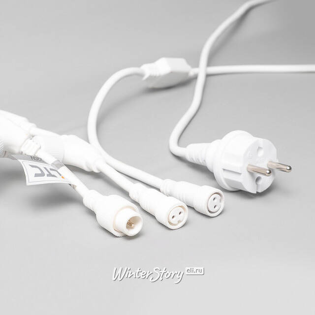 Светодиодный занавес Quality Light Cap 1*6 м, 600 холодных белых LED ламп, прозрачный ПВХ, соединяемый, IP65 BEAUTY LED