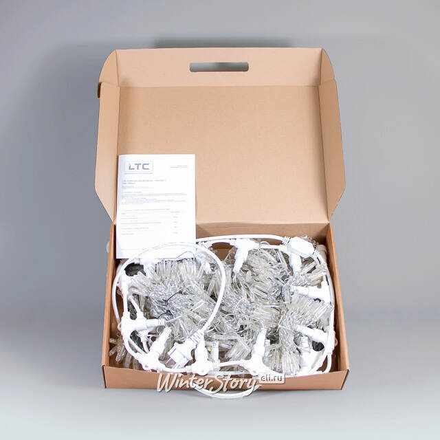 Светодиодный занавес Quality Light Cap 1*6 м, 600 холодных белых LED ламп, прозрачный ПВХ, соединяемый, IP65 BEAUTY LED