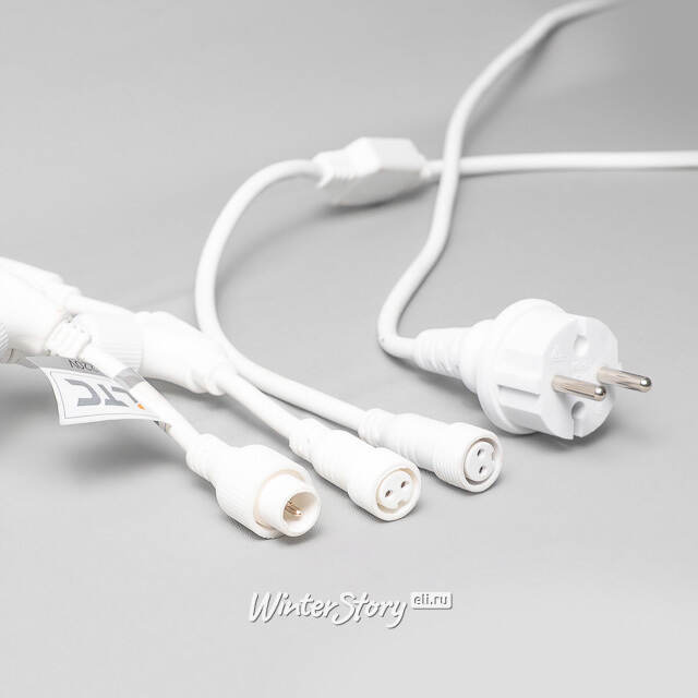 Светодиодный занавес Quality Light Cap 2*3 м, 600 экстра теплых белых LED ламп, прозрачный ПВХ, соединяемый, IP65 BEAUTY LED