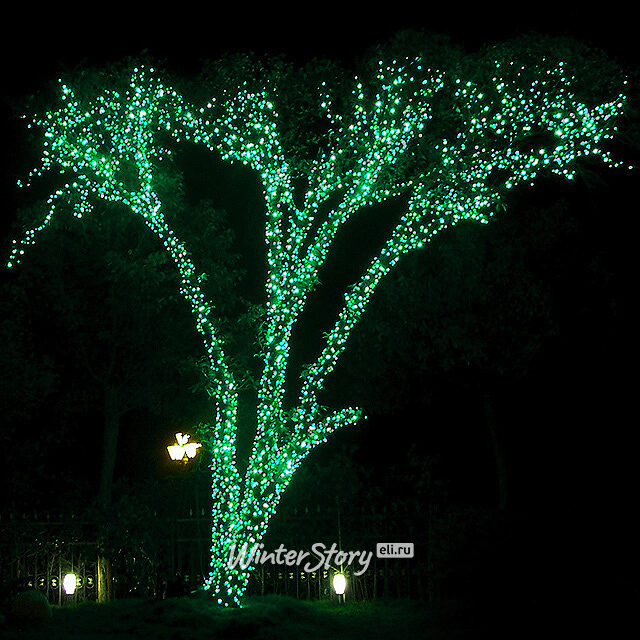 Клип Лайт - Спайдер Premium Led 60 м, 600 аквамариновых LED ламп, прозрачный СИЛИКОН, IP54 BEAUTY LED