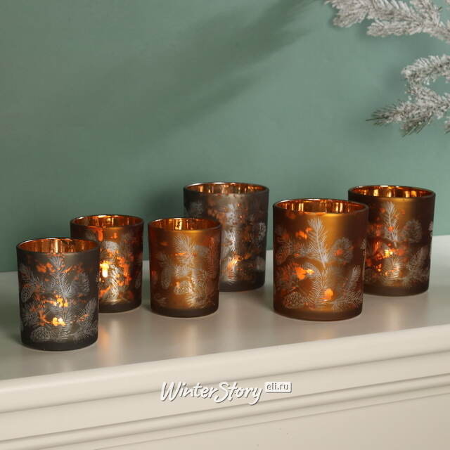 Набор стеклянных подсвечников Campane Pigne 8-10 см, 2 шт Boltze