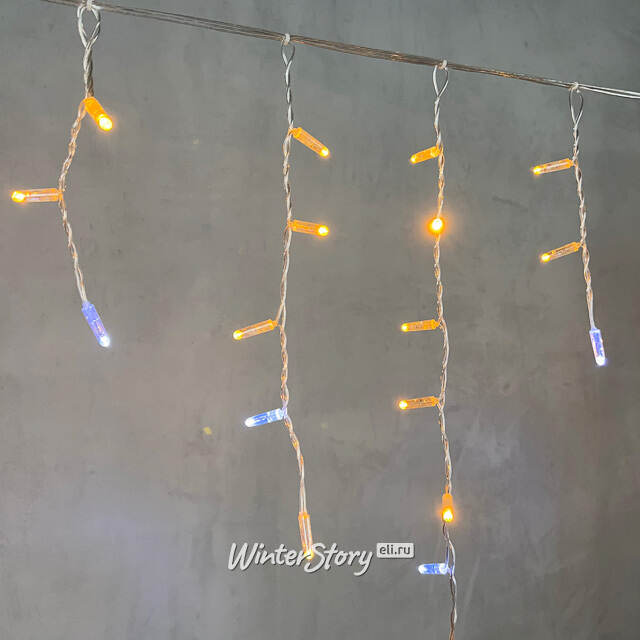 Светодиодная бахрома Quality Light Cap 3.1*0.5 м, 120 желтых LED, холодное мерцание, прозрачный ПВХ, соединяемая, IP65 BEAUTY LED