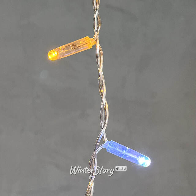 Светодиодная бахрома Quality Light Cap 3.1*0.5 м, 120 желтых LED, холодное мерцание, прозрачный ПВХ, соединяемая, IP65 BEAUTY LED