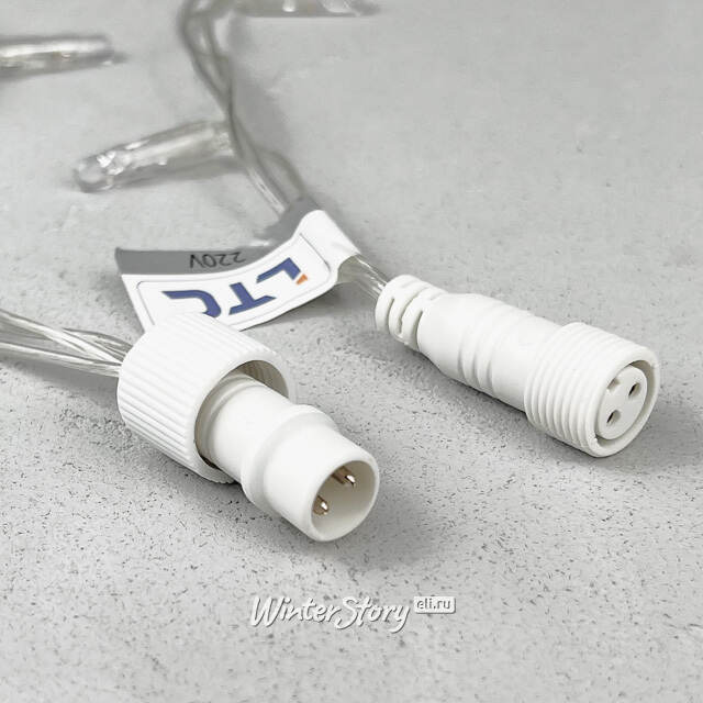 Светодиодная бахрома Quality Light Cap 3.1*0.5 м, 120 желтых LED, холодное мерцание, прозрачный ПВХ, соединяемая, IP65 BEAUTY LED