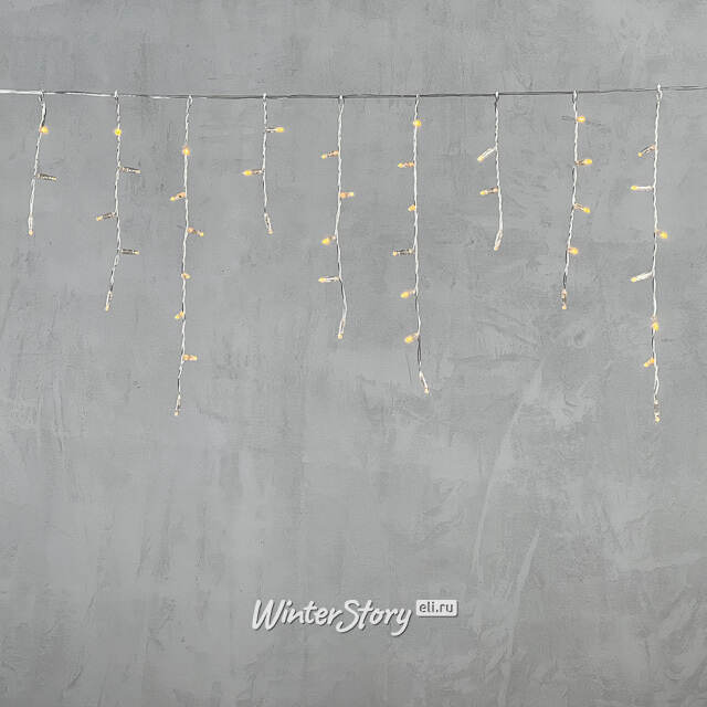 Светодиодная бахрома Quality Light Cap 3.1*0.5 м, 120 желтых LED, прозрачный ПВХ, соединяемая, IP65 BEAUTY LED