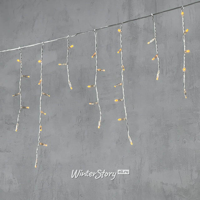 Светодиодная бахрома Quality Light Cap 3.1*0.5 м, 120 желтых LED, прозрачный ПВХ, соединяемая, IP65 BEAUTY LED