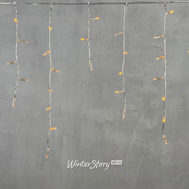 Светодиодная бахрома Quality Light Cap 3.1*0.5 м, 120 желтых LED, прозрачный ПВХ, соединяемая, IP65 BEAUTY LED