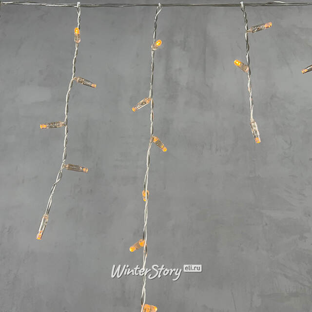 Светодиодная бахрома Quality Light Cap 3.1*0.5 м, 120 желтых LED, прозрачный ПВХ, соединяемая, IP65 BEAUTY LED