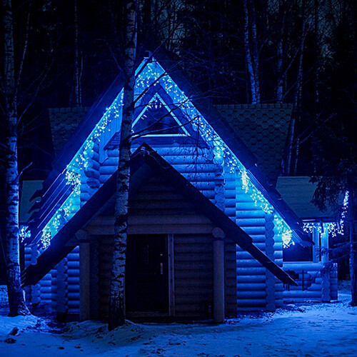 Светодиодная бахрома Quality Light 3.1*0.5 м, 150 синих LED, прозрачный ПВХ, соединяемая, IP44 BEAUTY LED