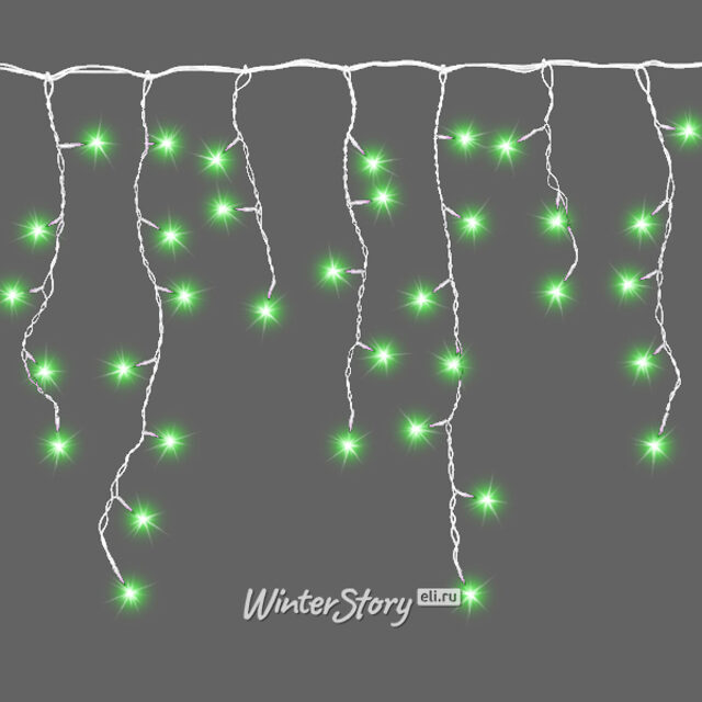 Светодиодная бахрома Quality Light 4.9*0.5 м, 240 зеленых LED, прозрачный ПВХ, соединяемая, IP44 BEAUTY LED