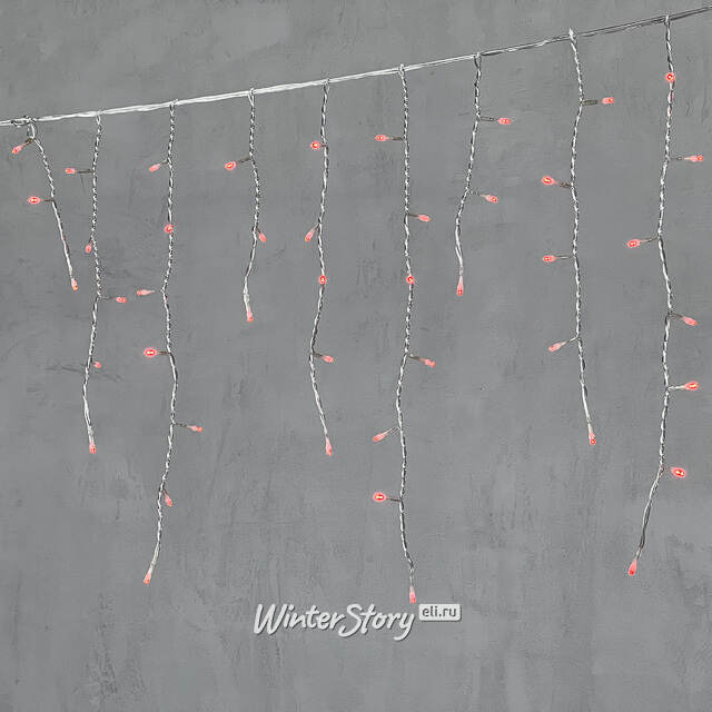 Светодиодная бахрома Quality Light 3.1*0.5 м, 150 красных LED, прозрачный ПВХ, соединяемая, IP44 BEAUTY LED