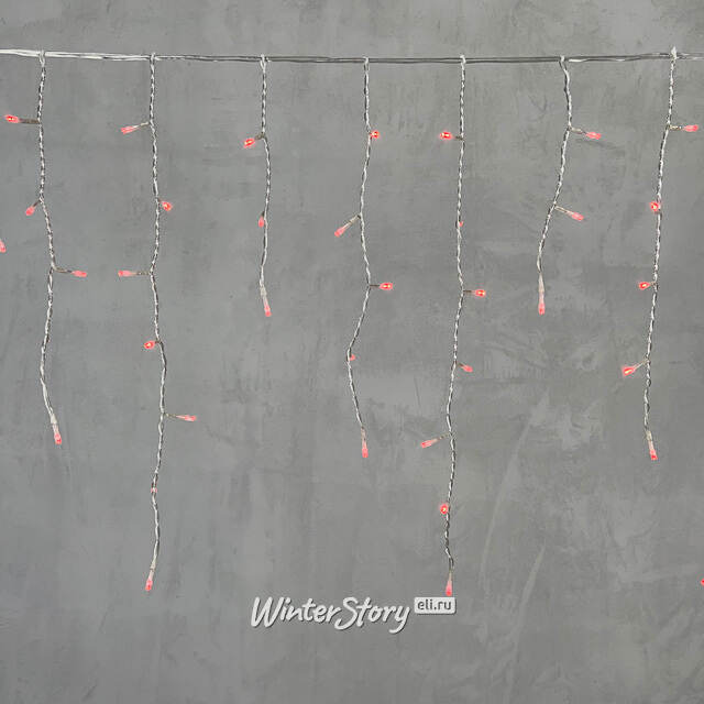 Светодиодная бахрома Quality Light 3.1*0.5 м, 150 красных LED, прозрачный ПВХ, соединяемая, IP44 BEAUTY LED