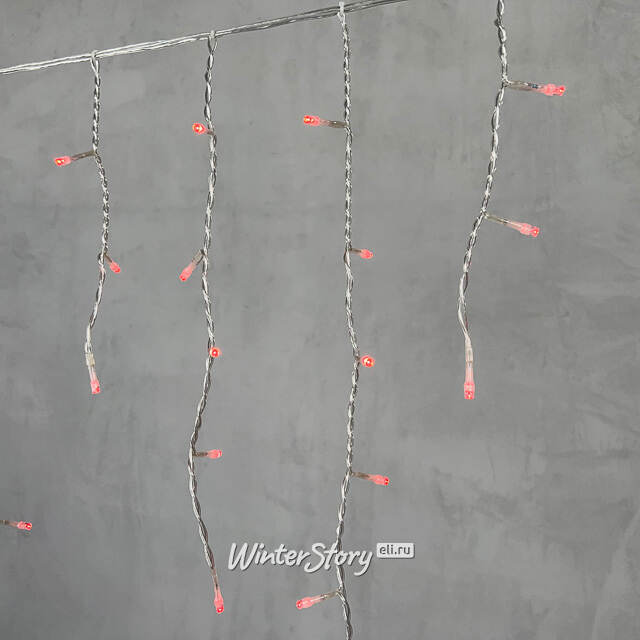 Светодиодная бахрома Quality Light 3.1*0.5 м, 150 красных LED, прозрачный ПВХ, соединяемая, IP44 BEAUTY LED