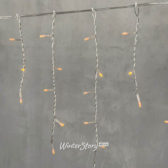 Светодиодная бахрома Quality Light 3.1*0.5 м, 150 желтых LED, прозрачный ПВХ, соединяемая, IP44 BEAUTY LED