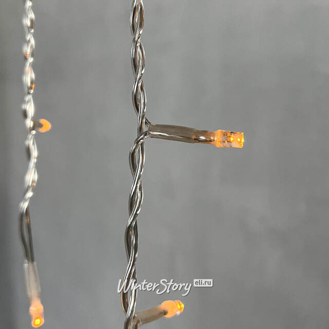 Светодиодная бахрома Quality Light 3.1*0.5 м, 150 желтых LED, прозрачный ПВХ, соединяемая, IP44 BEAUTY LED